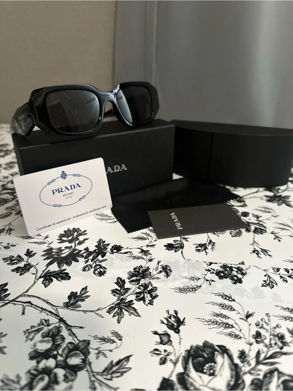 Prada Black Men’s Wraparound Sunglasses
